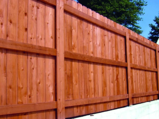 Pre-Stained Cedar Dog Ear Privacy Fence in Spokane Valley WA