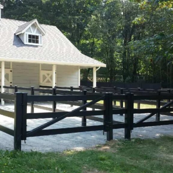 Black Vinyl Ranch Rail Fence Installed in Spokane WA