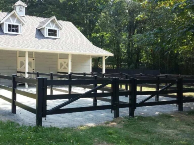 Black Vinyl Ranch Rail Fence Installed in Spokane WA