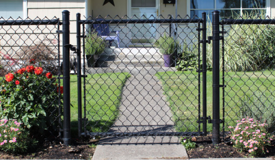 Black Chain Link Entry Gate