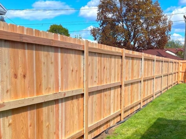 Cedar Dog Ear Privacy Fence For Small Backyard in Spokane WA